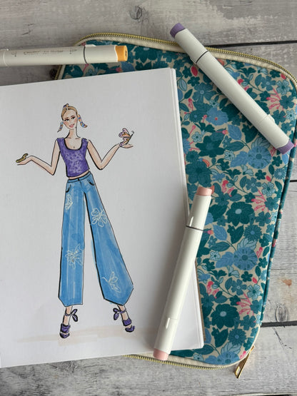 Personalized Mixed Media Sketch Portrait – Digital Illustration (Printable PDF)