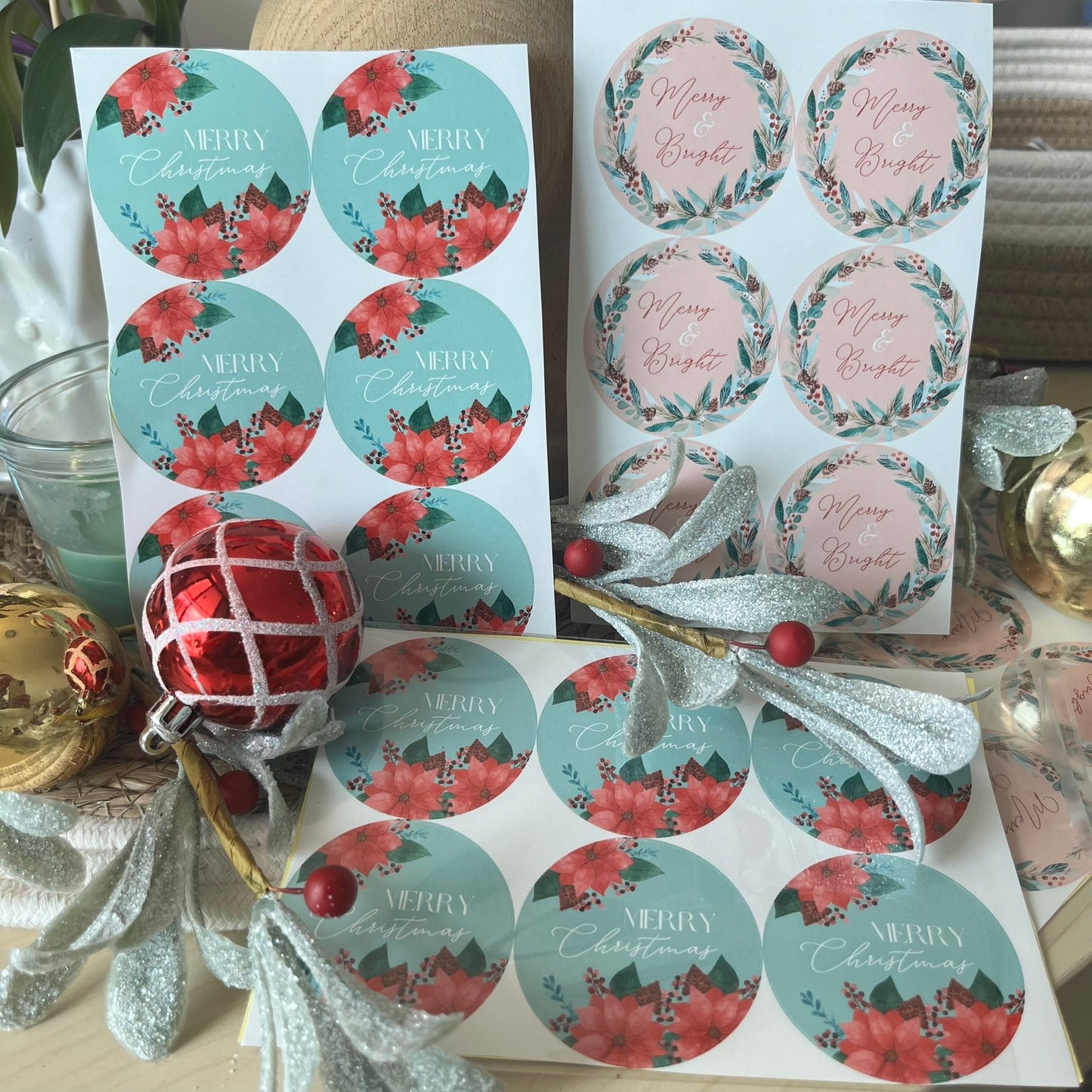 Christmas Round Stickers -Adding a Touch of Artistic Elegance to Your World!