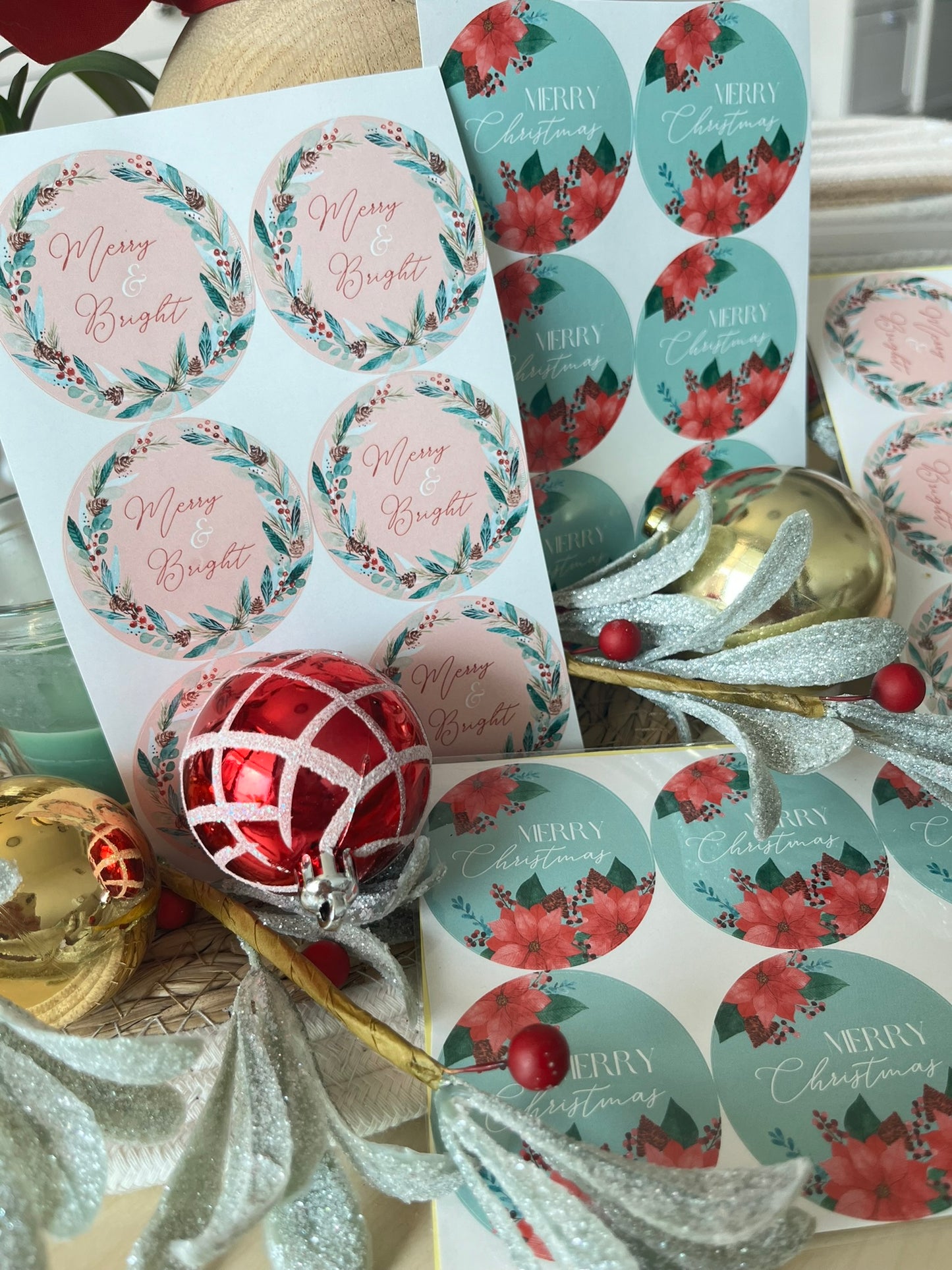 Christmas Round Stickers -Adding a Touch of Artistic Elegance to Your World!