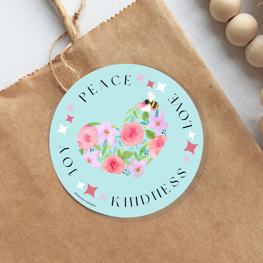 Love peace Round Stickers -Adding a Touch of Artistic Elegance to Your World!
