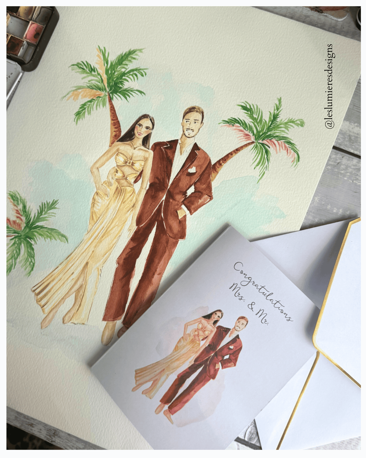 Personalized Watercolor Illustration Portraits